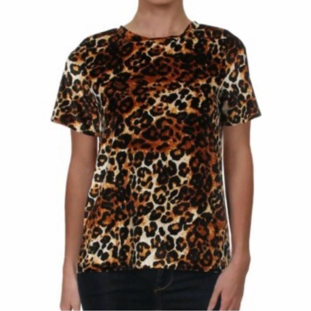 Leopard Velvet Print Women's Top